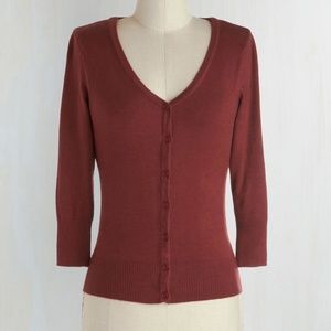 Modcloth Charter School Cardigan in Rust